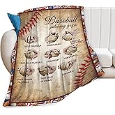 Baseball Blanket Soft Warm Cozy Sport Throw Blankets for Boys Girls Fuzzy Plush Blanket Lightweight Fleece Flannel Kid Adults Gift for Bed Couch Sofa 60"x50"