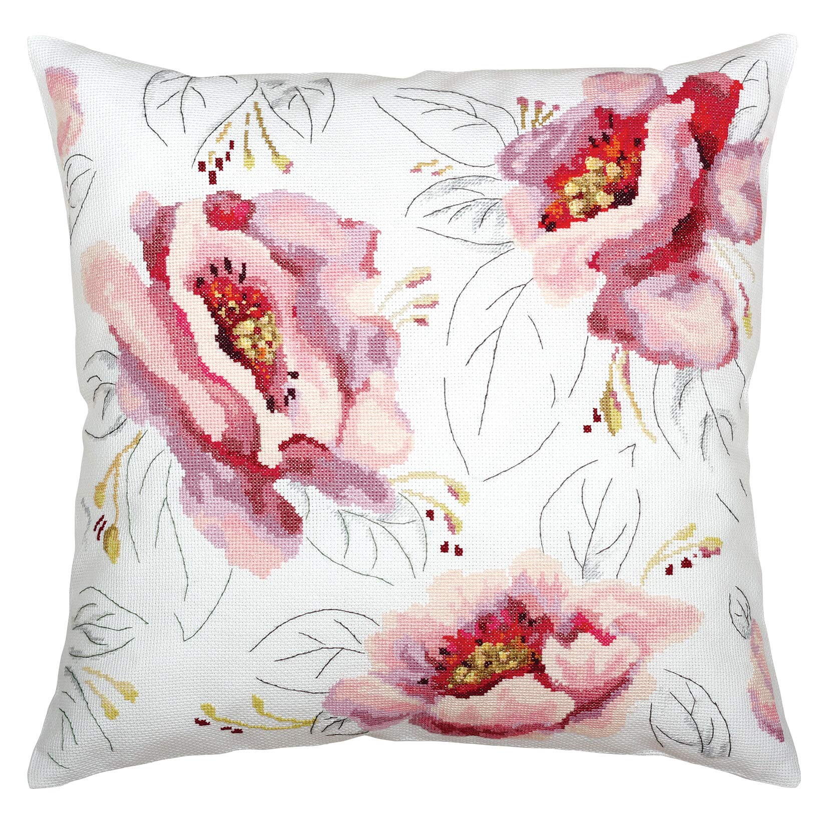 RTO Cross Stitch Cushion, Cotton, Multicoloured, 40x40 cm