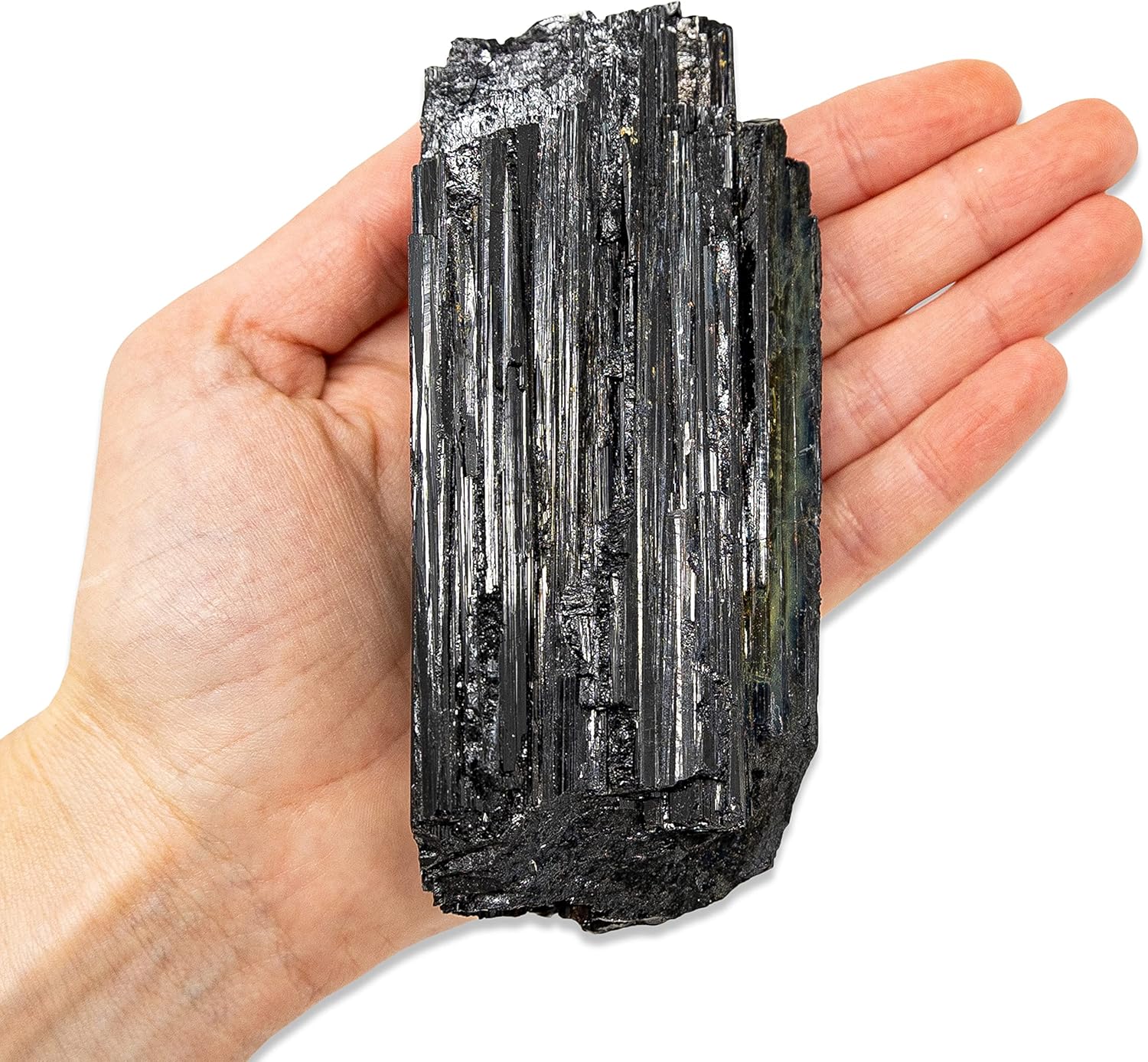 Indoor Fountains & Accessories - Tourmaline Stone Chunk - 1/2-1 lb - Large Natural Healing Crystals Rod - Powerful Metaphysical Energy of Calming Purification - Brazilian Turmalina Negra - Chakra Balance Reiki Protection & Security