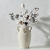 Emotionally Grounded Vase, Vaseking Large Ceramic Rustic Vase with 4 Handles, 10.83 inch Minimalist Decorative Farmhouse Tall Vases for Home Decor, Living Room, Enterway, Table Decoration, White