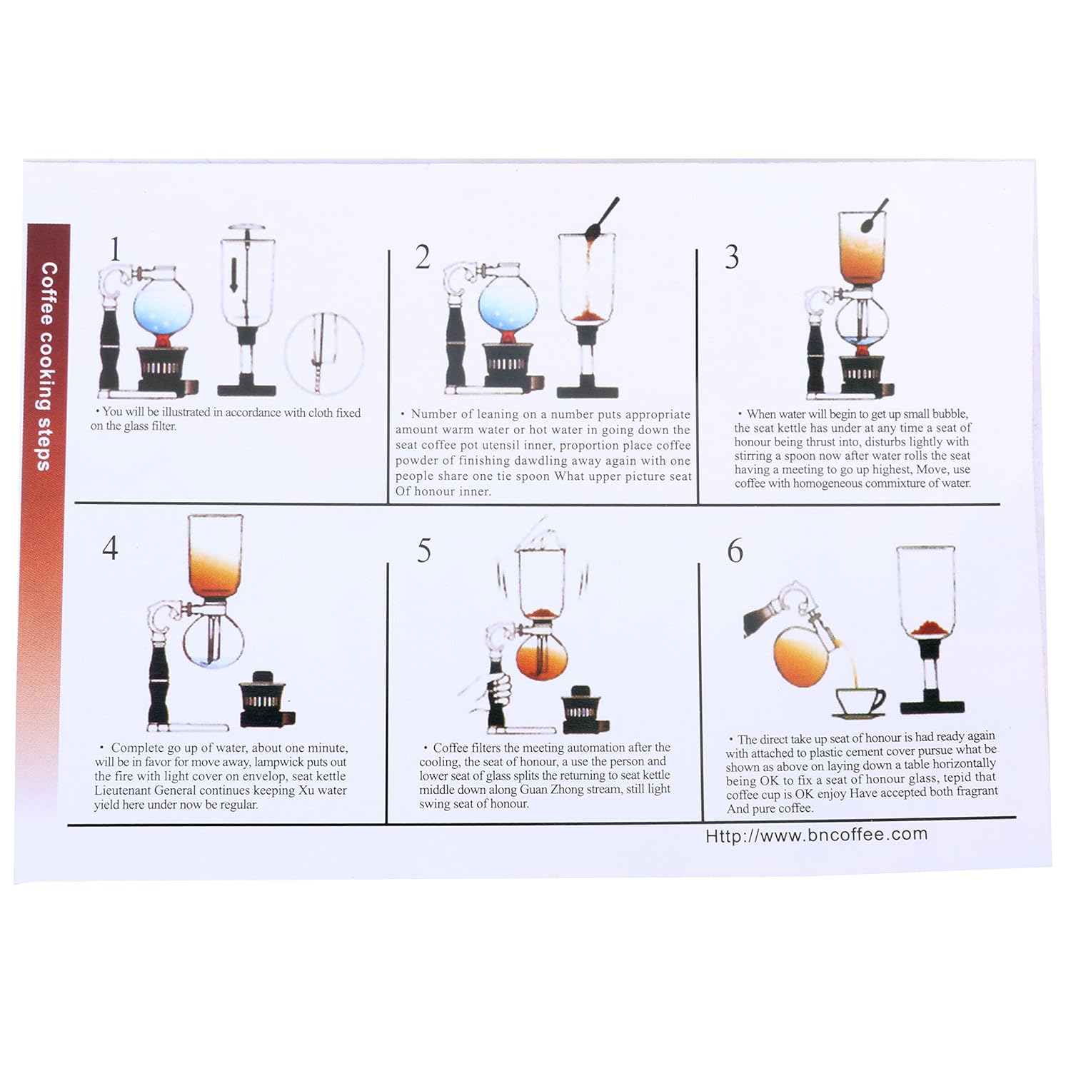 These directions for a siphon coffee maker r/engrish