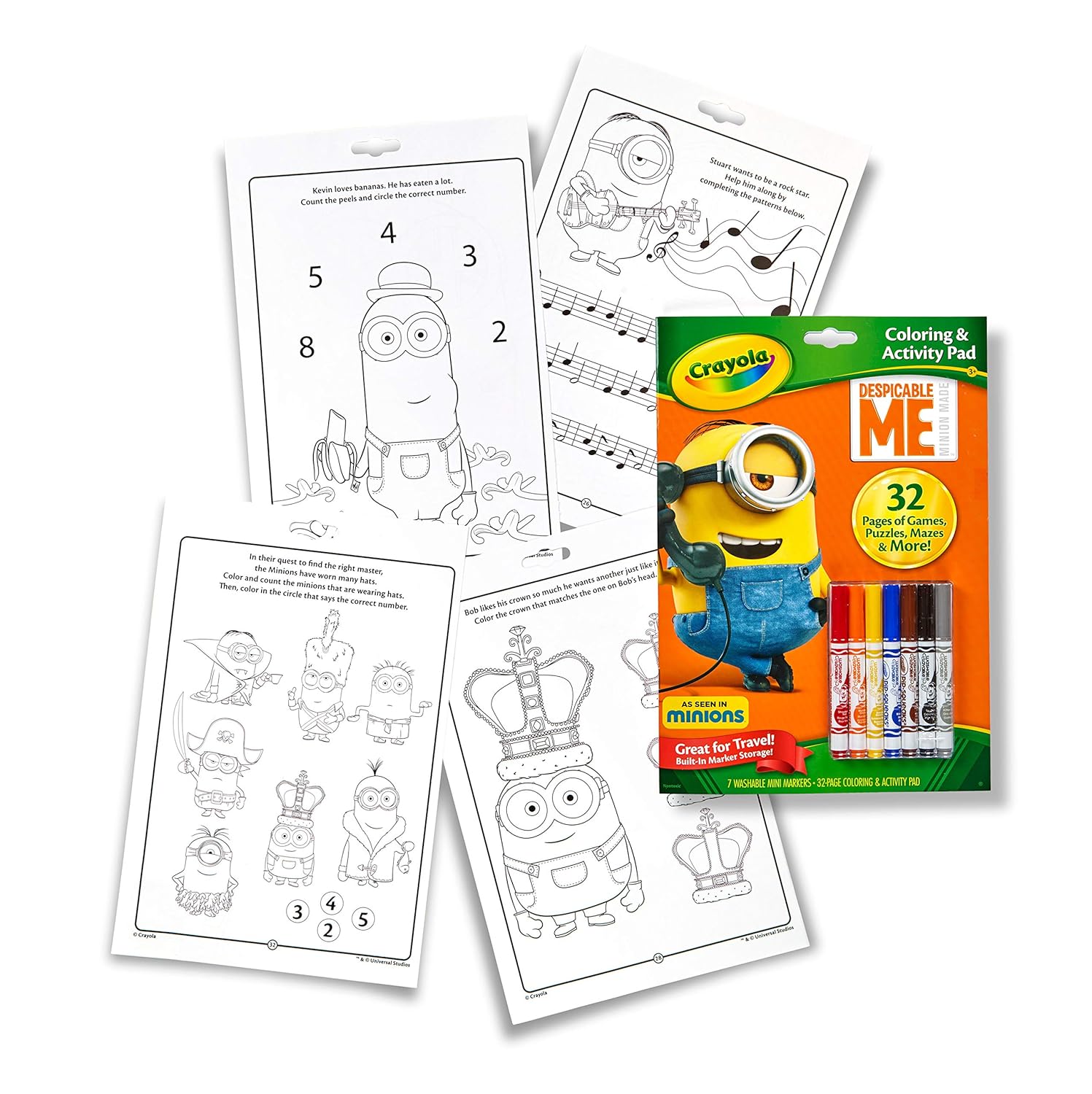 Crayola Despicable Me Coloring Activity Pad With Markers Toy Toys Games Coloring Pens Markers