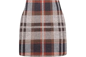 Ellames Women's Mini Club Skirt Basic Bodycon High Waist Pencil Skirts with Slit