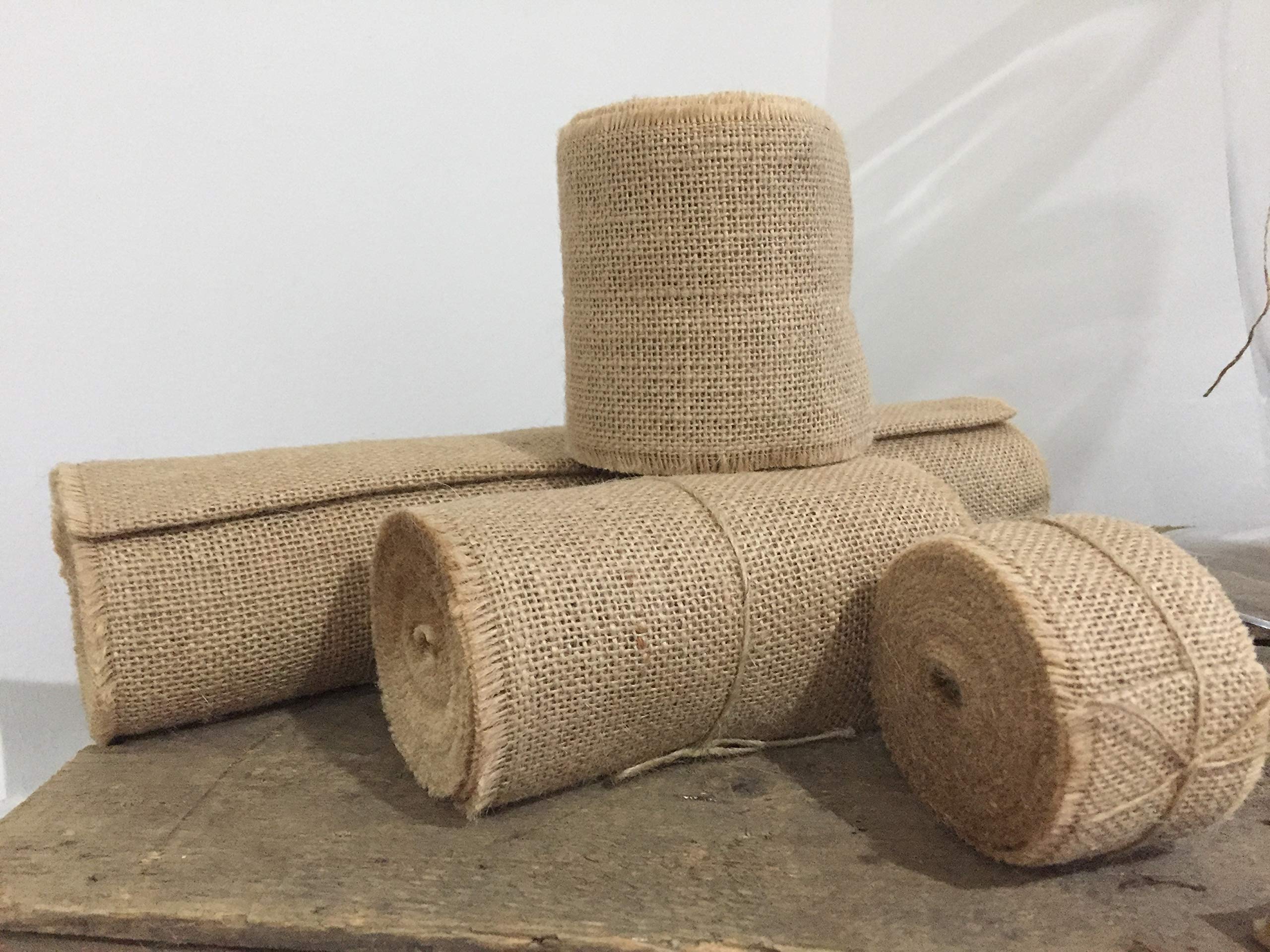 Neofleur 5 metre roll (16 FEET) of Luxury Natural Hessian Burlap Jute Fabric Ribbon