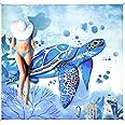 HIHOHO Beach Blanket, Wateresistant Sandproof Sand Free Beach Mat with Corner Pockets Portable Bag for Beach Festival,Picnic,Travel and Outdoor Camping Activties (BL-Seaturtle, 79"×83"(4 Person))