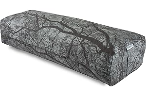Dusky Leaf Rectangular Yoga Bolster - Yoga Pillow Bolster with Removable and Washable Canvas Cover