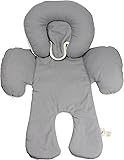 DorDor & GorGor CuddleME Infant Head Support with Organic Cotton, 2-in-1 Reversible, Gray
