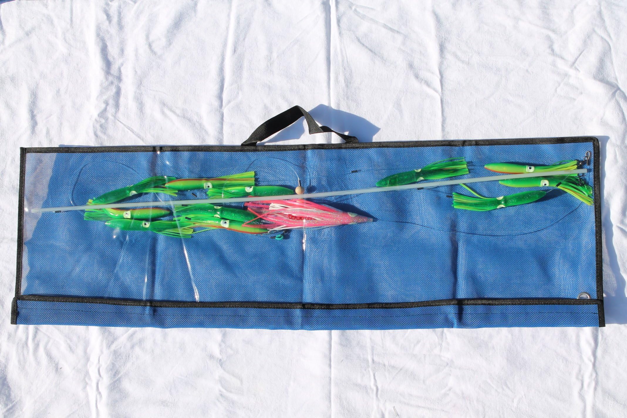 Ancient Mariner Tackle 36-Inch Flexible Spreader Bar w/GYO Squids, Hook Lure, and Storage Bag