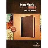 Every Man's Bible: New Living Translation, Large Print, TuTone (LeatherLike, Brown/Tan) – Study Bible for Men with Study Notes, Book Introductions, and 44 Charts