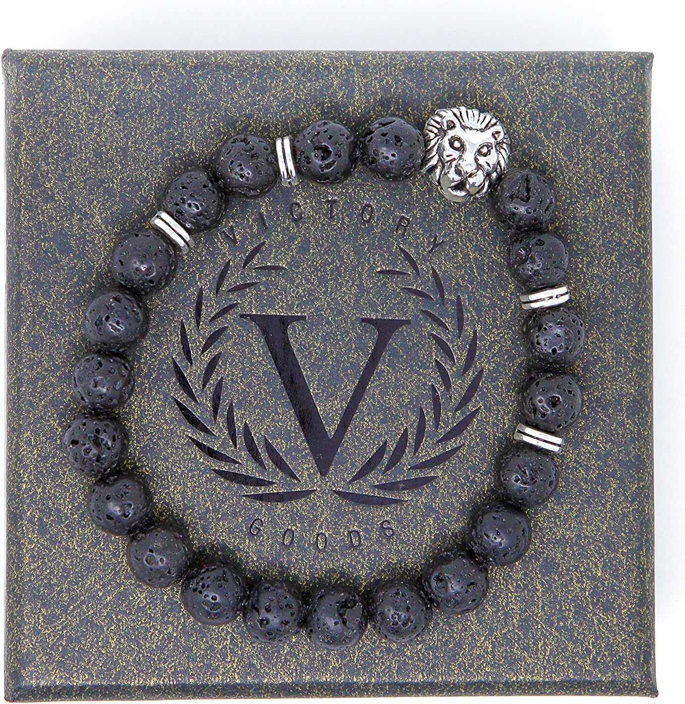 Victory Goods Natural Lava Stone Bracelet - Essential Oil Diffuser for Meditation, Relaxation and Healing