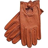 Riparo Full Finger Leather Driving Gloves for Men – Summer Driving Glove with Breathable Leather Mesh