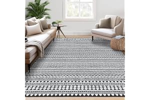 GarveeHome 9x12 Washable Large Rugs for Living Room Modern Boho Area Rug Non Shedding Soft Bedroom Rug Non Slip Neutral Area 