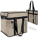 Boxiebag Reusable Grocery Bag (Single) – Durable Reusable Shopping Bag Box. Insulate, Stand Up, Stay Open, Fold Flat – Large Tote Bag with Long Handles & Reinforced Bottom. 2 Year Warranty.