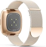 Higgs Strap for Versa 3/4 Sense 2 Rose Gold Mesh Magnetic Band