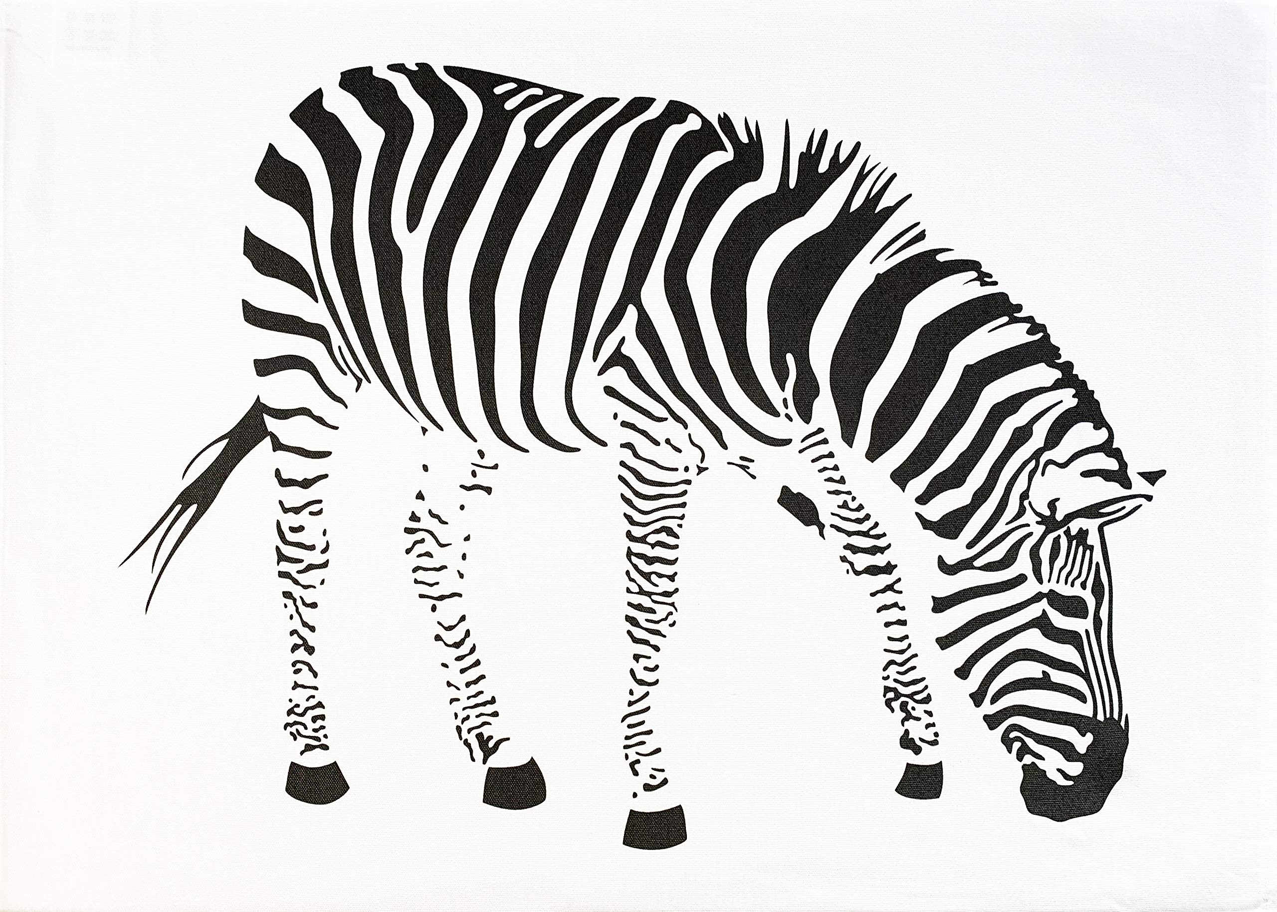 Half a Donkey The Lone Zebra - Large Cotton Tea Towel