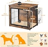 Yaheetech Indoor Dog Crate Furniture End Table with Cushion and Double Doors view 3
