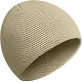 ROYBENS 100% Cotton No Cuff Beanie Hat Men Women, Fisherman Skull Cap | Double Layer Fine Rib Knit Soft Cuffless Beanie, Moderate Warm Fall Winter Daily Casual Outdoor Watch Cap, Snug Fit Medium