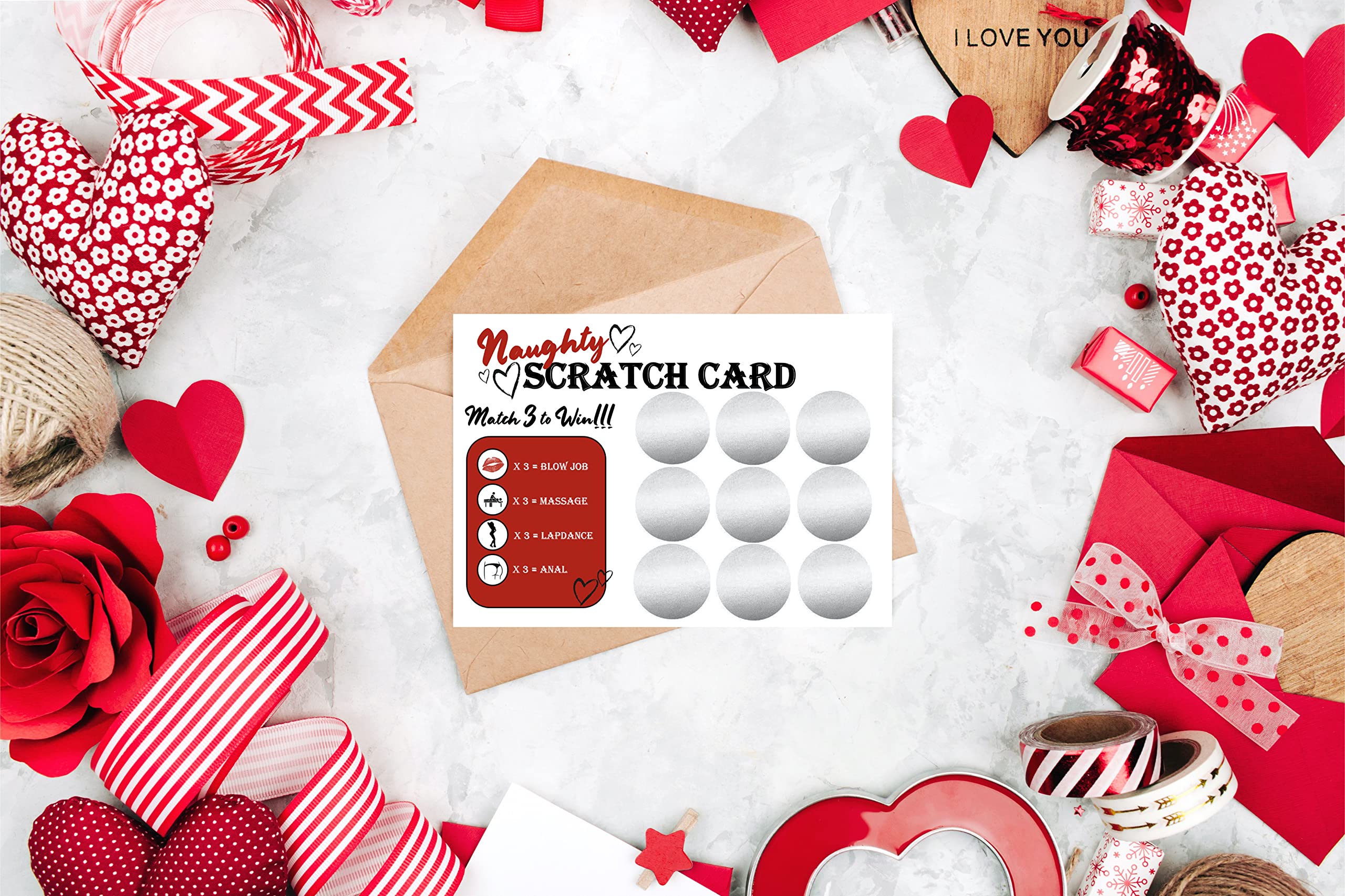 Naughty Scratch Card | Rude Gift | Boyfriend Husband | Valentines Birthday (Lapdance)
