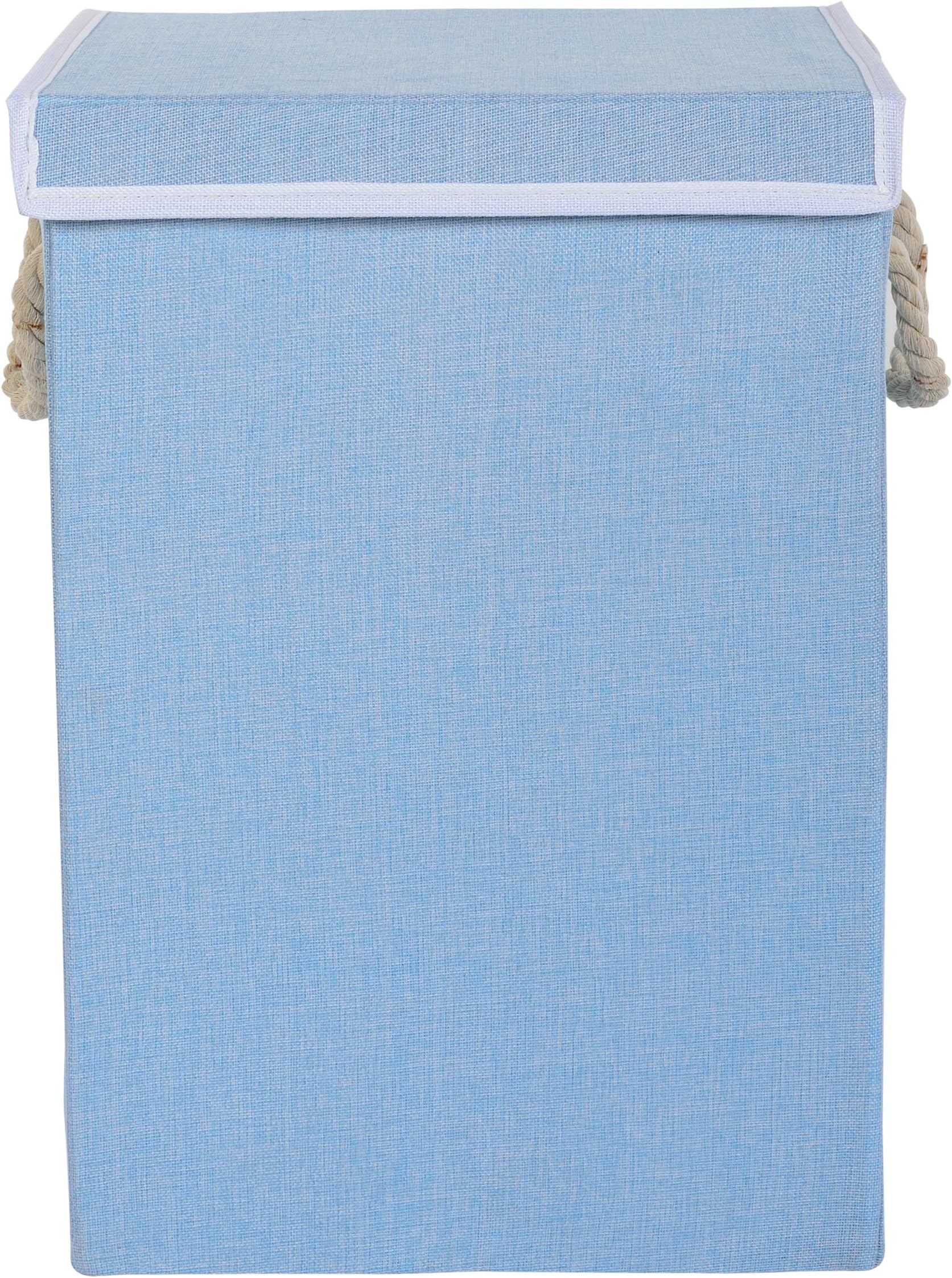 GZQNAN® Foldable Laundry Hamper Durable Non-Woven Fabric, Space-Saving & Compact Clothes Basket with Handle (Multicolour) (Sky Blue)