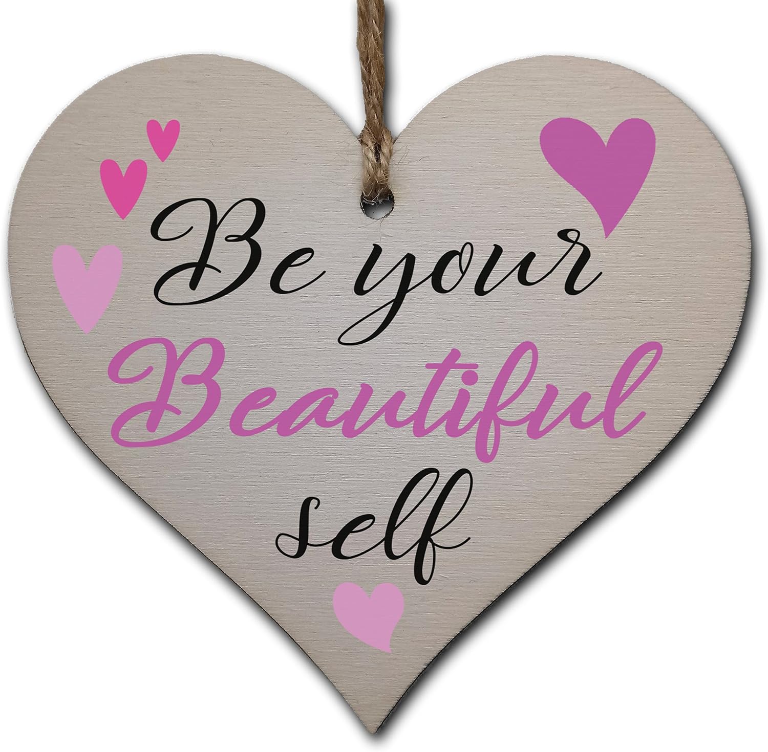 Decorative Wooden Heart Plaque - Inspirational Quote Wall Art - Rustic Hanging Sign for Home Office, Bedroom, or Gift Giving