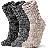 Sandsuced Merino Wool Boot Socks Thermal Warm Thick Winter Cozy Hiking Work Socks for Women Men 3 Pairs