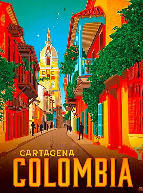 Amazon Co Jp A Slice In Time カルタヘナ コロンビア 南米 ビンテージ 旅行 ホーム コレクティブル 壁装飾 広告 アート ポスター プリント 10 13 5インチ Home Kitchen