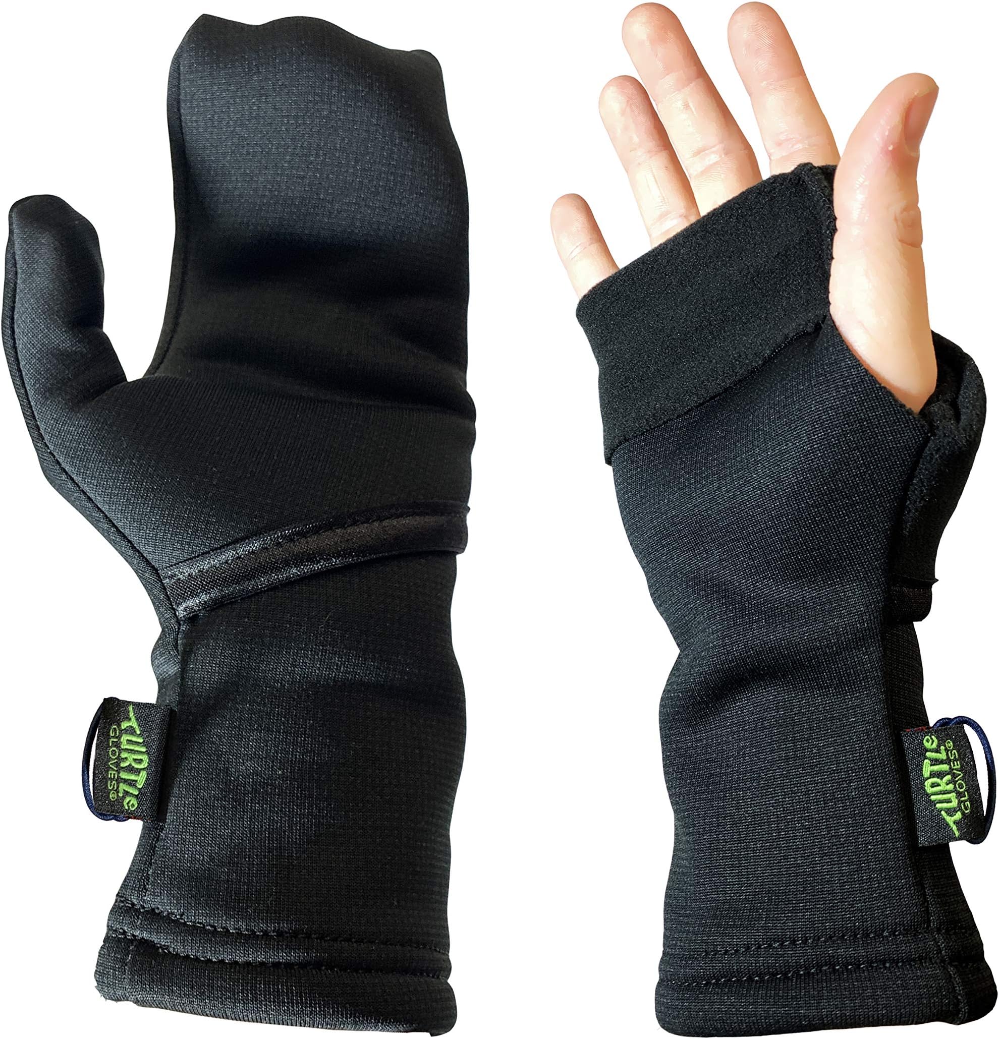 Turtle Gloves Midweight Convertible Running Mittens for Winter