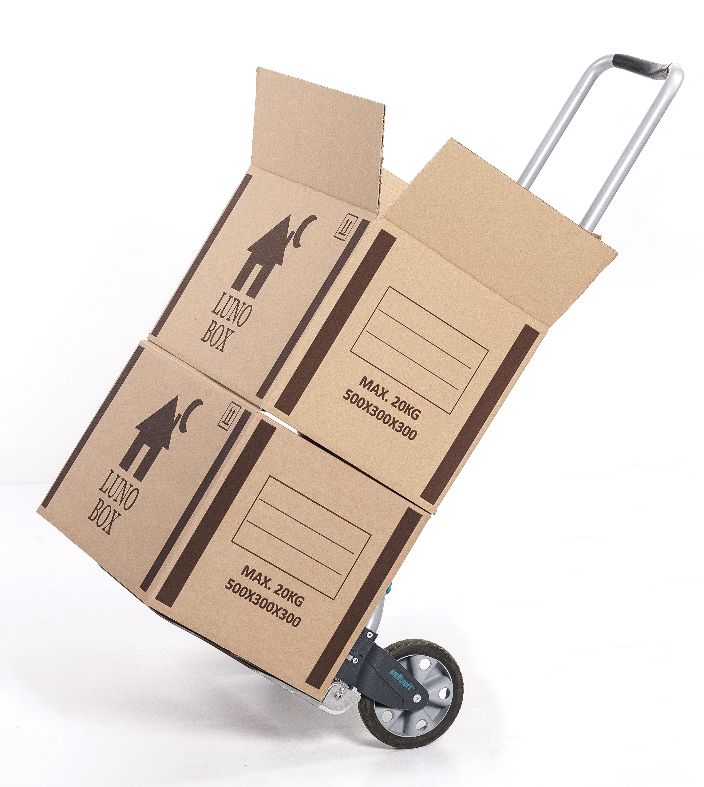 Pack de 10 Cajas de Cartón Mudanza Resistente - Canal Simple de Calidad Superior Reforzado - Tamaño 500 x 300 x 300 mm - Mudanza - Embalaje - Almacenaje - Color Marrón - Fabricadas en España