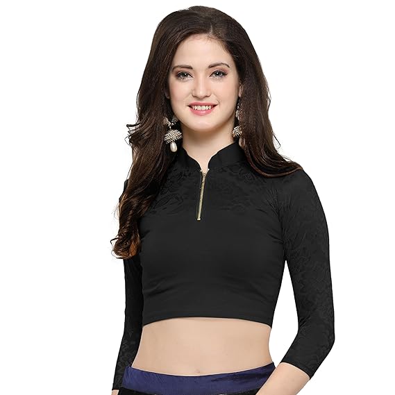 Women's Beige Cotton Lycra Stretchable Readymade Blouse