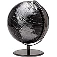 Torre & Tagus 8" Black Desk Globe For Office Home on Metal Stand - Earth Globes For Adults as Home Decor Educational Home Earth Globe, World Globes With Stand For Living Room, Home Office (Latitude)