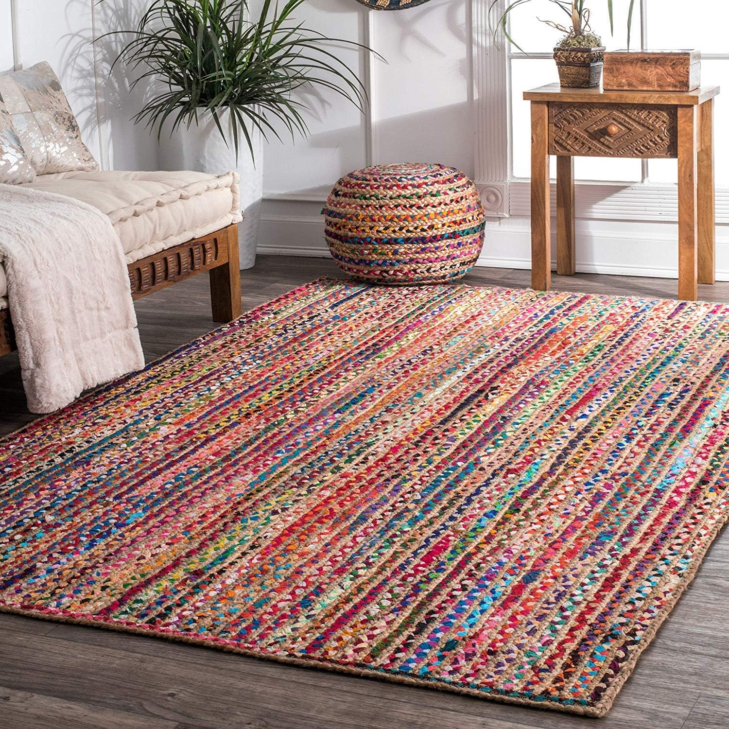 Avioni Chindi with Jute Handmade Braided Area Rugs|Avioni Collection-92x152 cm