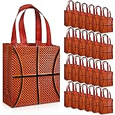 Huhumy 24 Pcs Basketball Party Favor Bags Treat Goodie Snack Gift Bags with Handles for Sports Team Gift Birthday Party Supplies
