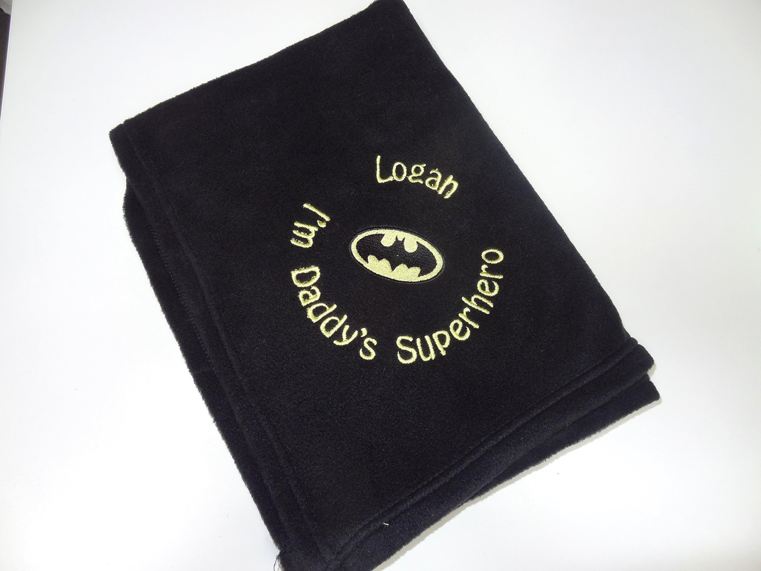 PERSONALISED BATMAN BLANKET - ANY NAME / MESSAGE BEAUTIFULLY EMBROIDERED