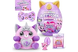 Rainbocorns Kittycorn Surprise Series 2 (Bengal Cat) by ZURU, Collectible Plush Stuffed Animal, Surprise Egg, Sticker Pack, Slime, Ages 3+ for Girls, Children