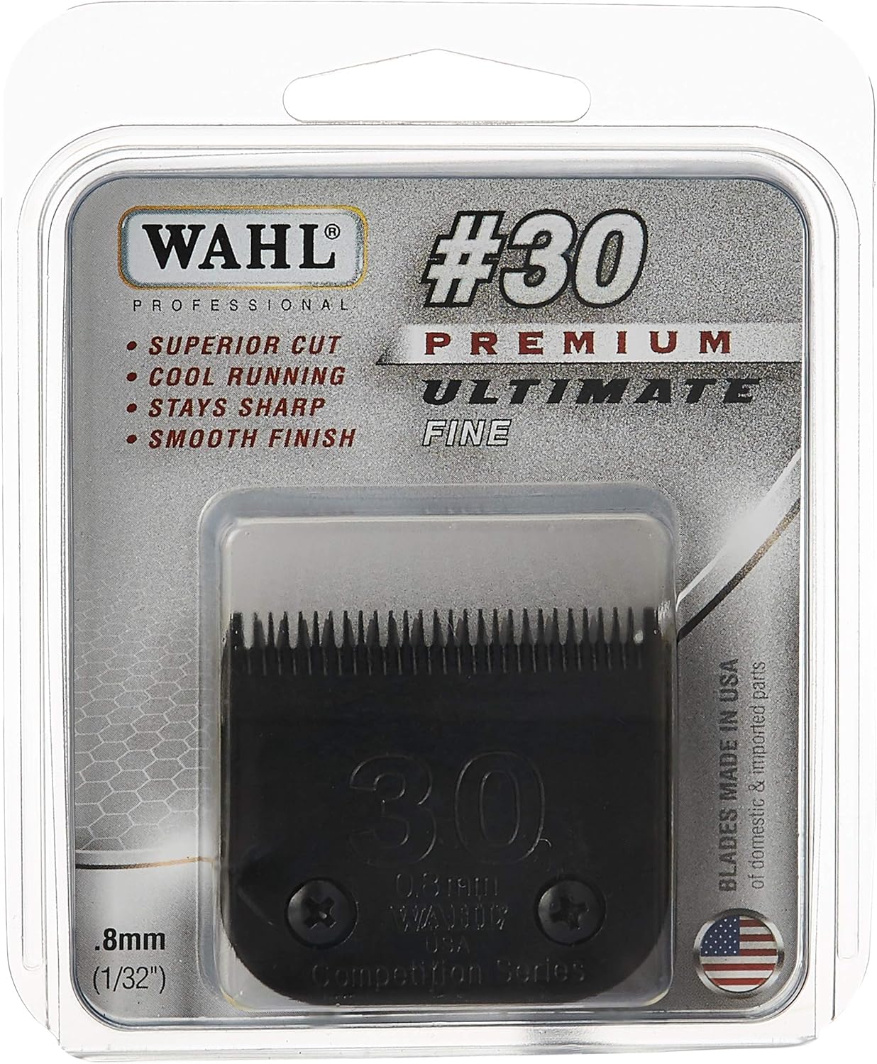 Wahl Professional Animal #30 Fine Ultimate Competition Series Detachable Blade with 1/32-Inch Cut Length (#2355-500), Black : Pet Grooming Clipper Blades : Pet Supplies