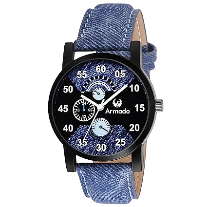 Quartz Movement Analogue Blue Dial Mens Watch