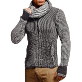 Leif Nelson Men&rsquo;s Knitted Pullover | Long-Sleeved Slim fit Shirt | Basic Longsleeve Sweatshirt with Shawl Collar for Men
