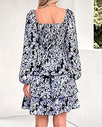 BTFBM Women Square Neck Smocked Dresses 2025 Summer