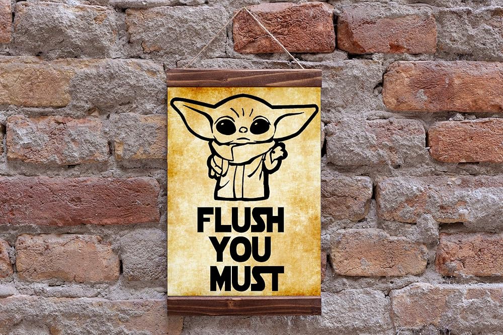 Baby Yoda Flush You Must Star Wars Funny Toilet Bathroom