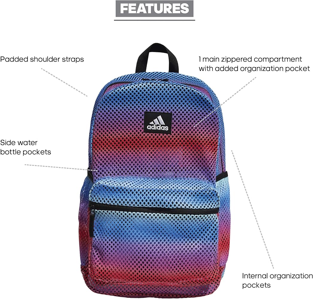 adidas backpack pink and blue
