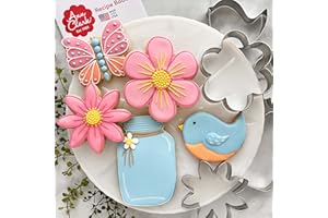 Summer Flower Garden Cookie Cutters 5-Pc Set Made by Ann Clark, Butterfly, Bird, Flower, Daisy, Mason Jar