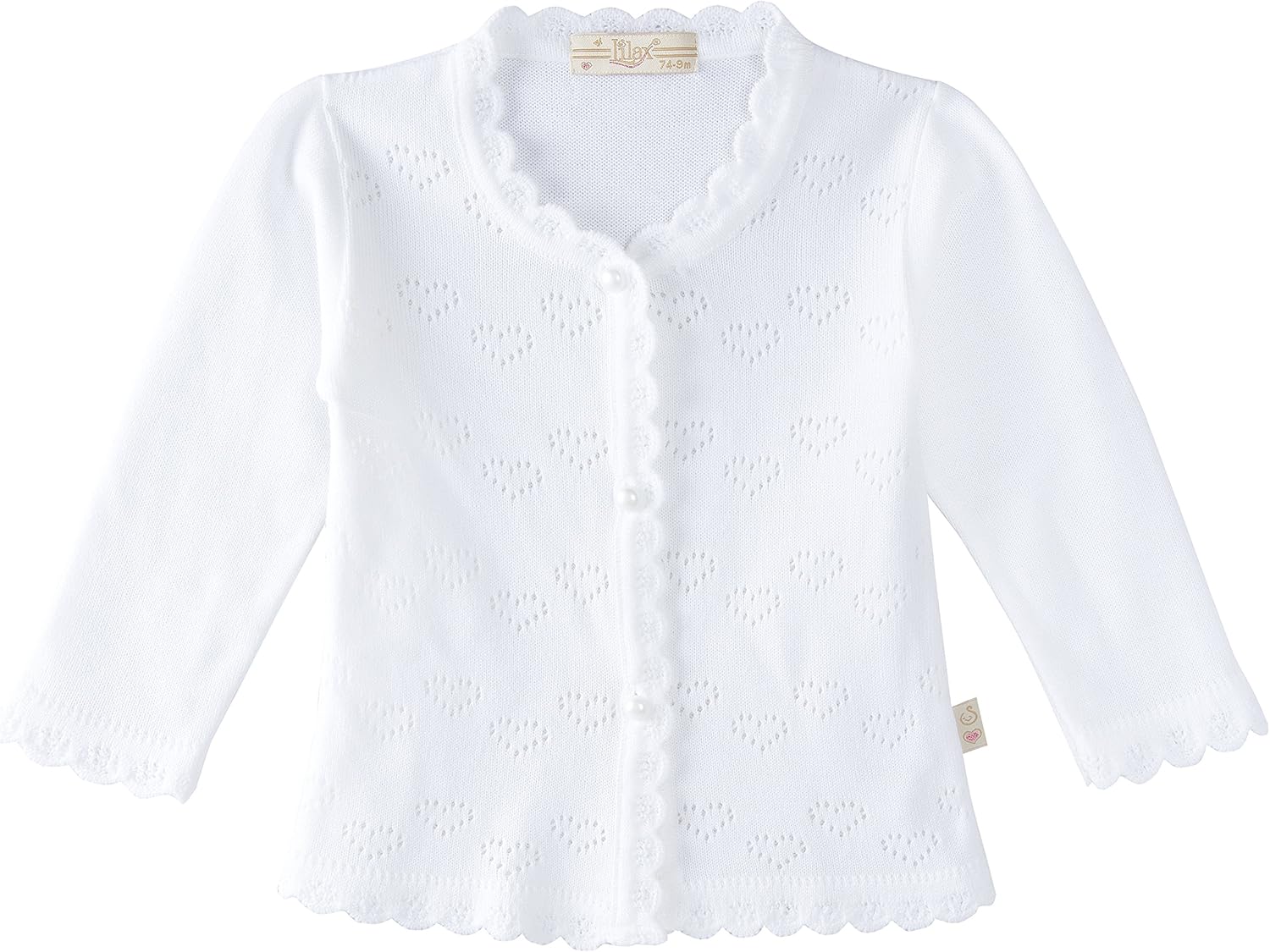 Lilax Baby Girls' Little Hearts Knit Cardigan Sweater