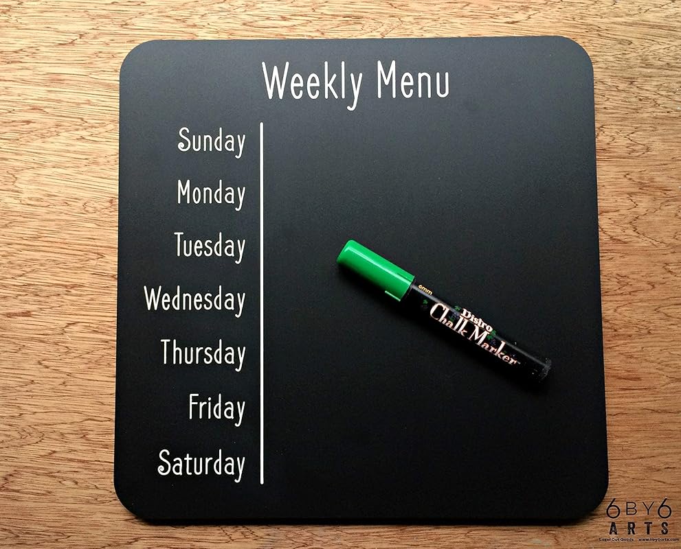 Weekly Menu Planner Memo Chalkboard With