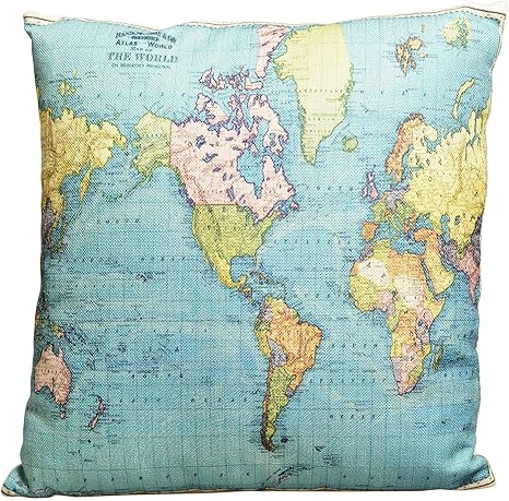 Amazon Co Jp ハットトリック 世界地図 クッション マップ B 2k 362 ホーム キッチン