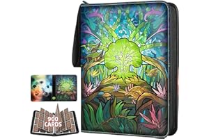 TCGUARD Trading Card Binder for MTG/YGO/PTCG/Game Cards, Holds 900 Cards,Premium Collector Card Album for Standard Cards,Toys Gifts for Kids (9 Pocket, Green)