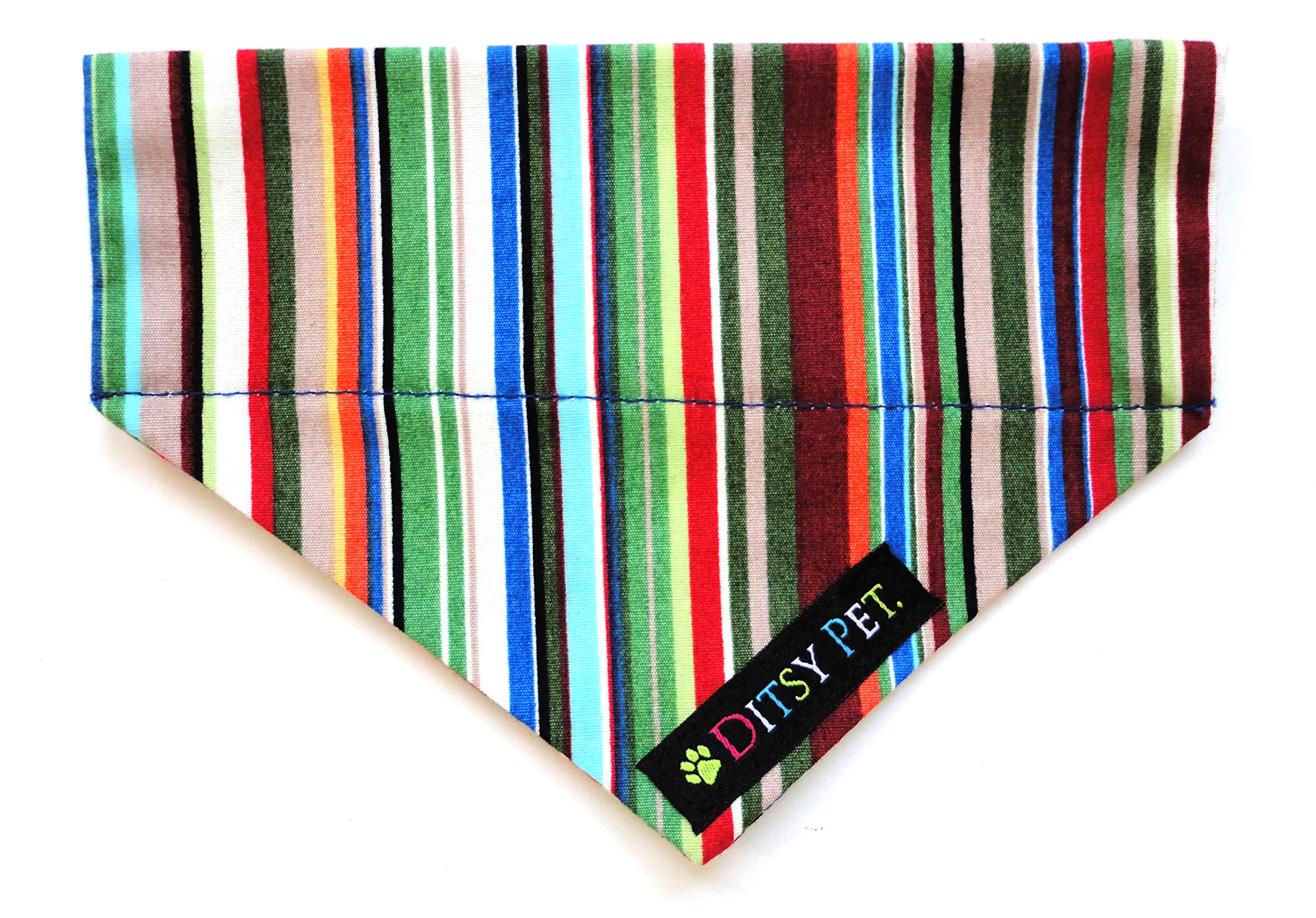 Ditsy Pet Joseph Striped Bandana Large