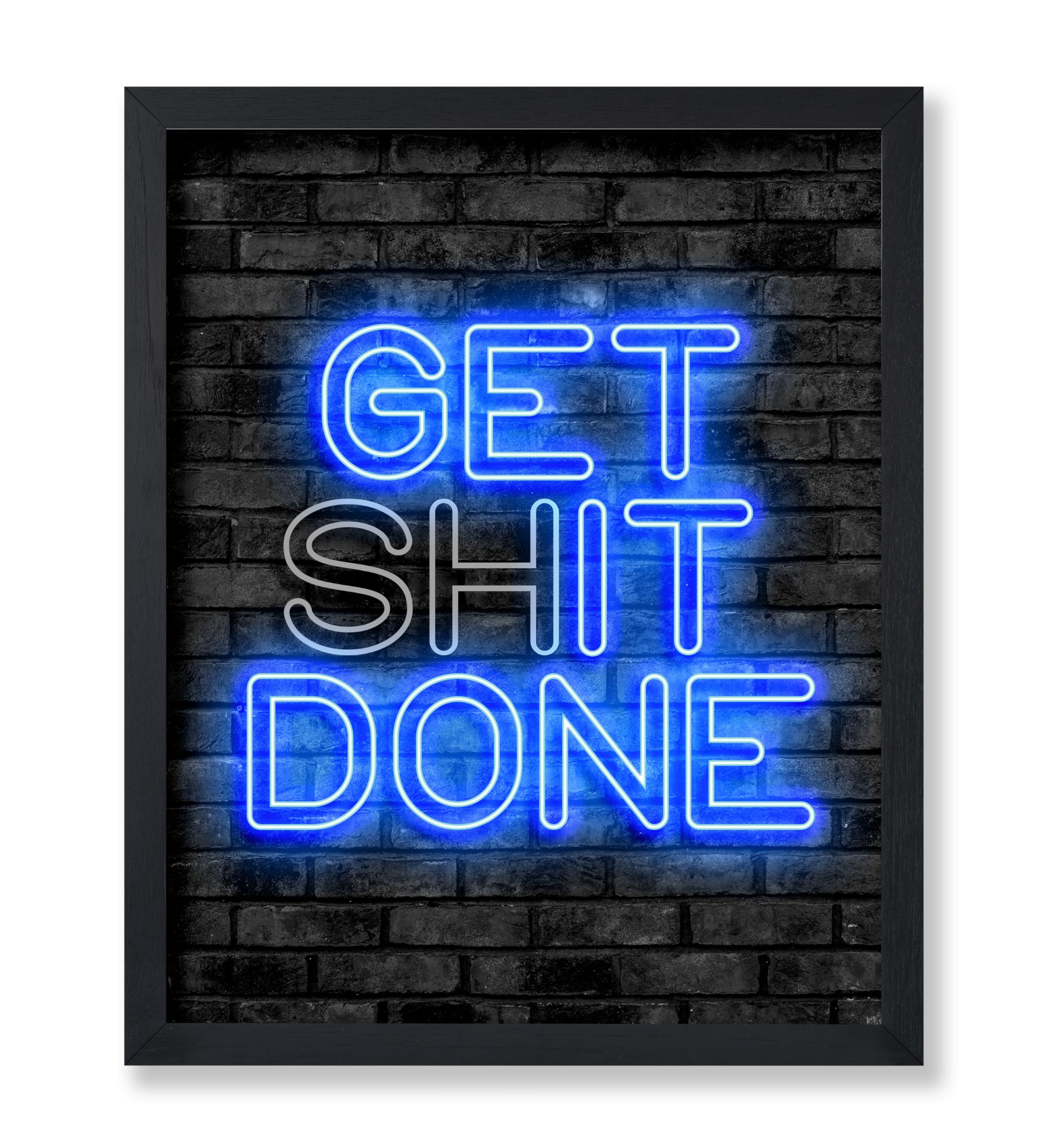Photo 1 of Poster Master Get S*** Done Print - Motivational Poster - Trendy & Neon Art - Housewarming Gift for Men & Women - Inspiring Decor for Bedroom, Living Room or Office - 8x10 UNFRAMED Wall Art