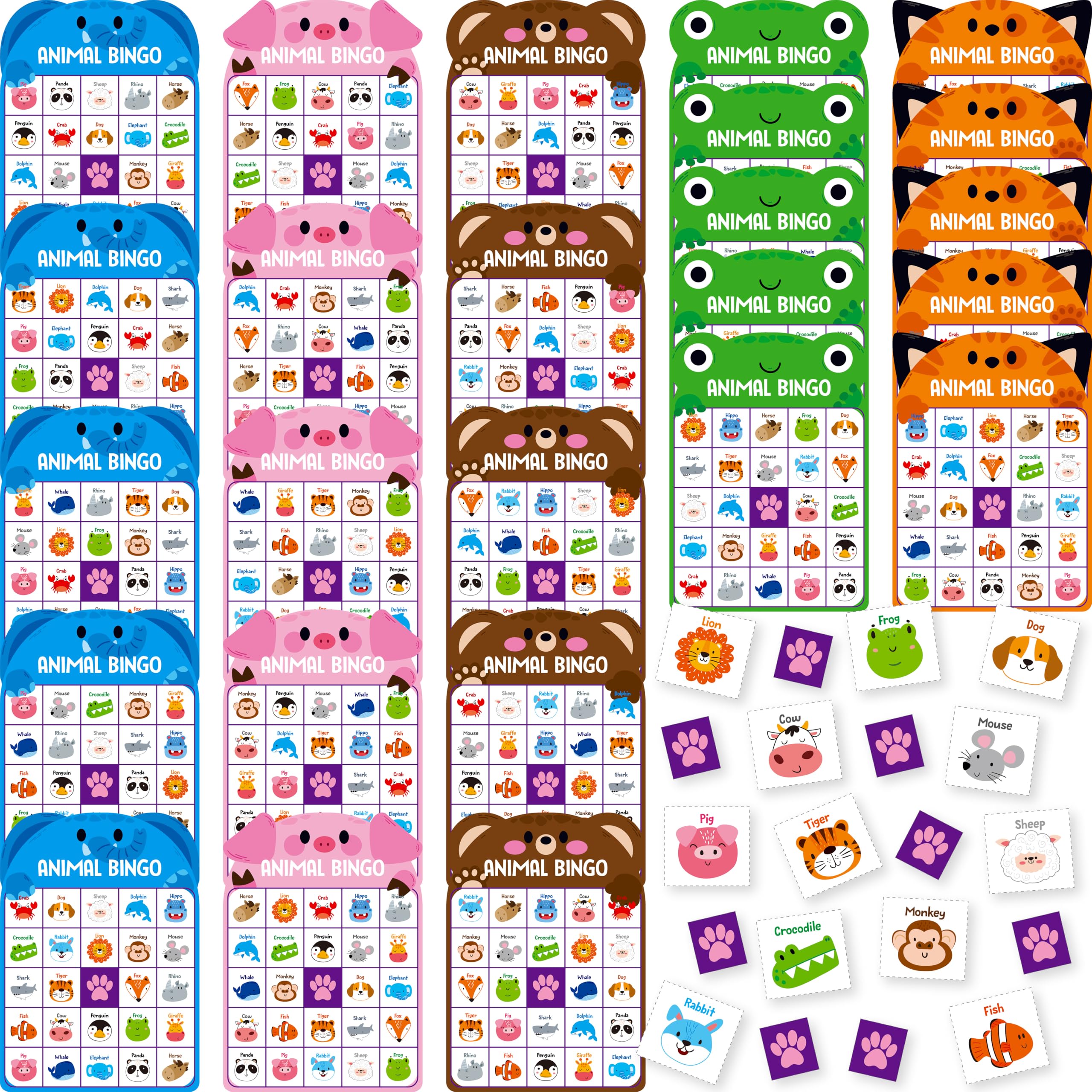 Photo 1 of SpriteGru Animal Bingo Game, 25PCS Bingo Board Game, 2-25 Players Bingo Game Set for Family, Friend, Kid, Adult, Fun Group Activity Interesting Party Supplies