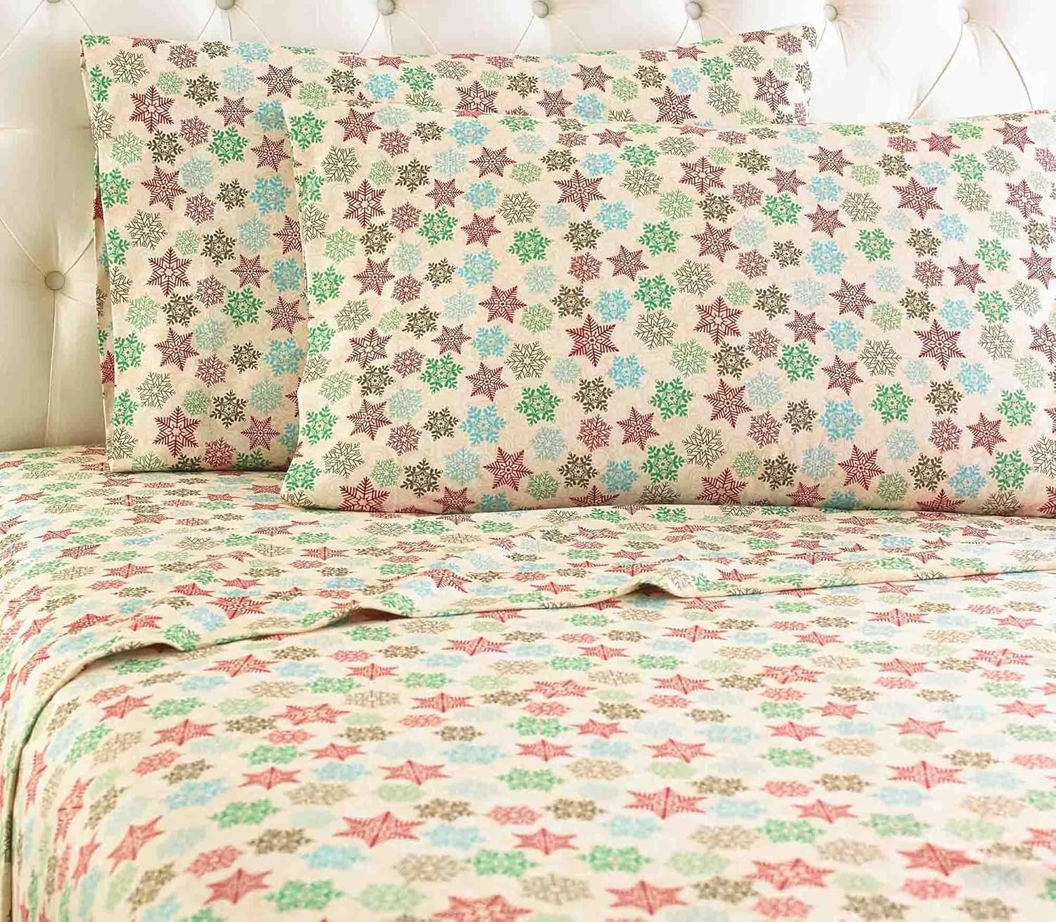 Thermee Micro Flannel Print Sheet Set Home & Kitchen