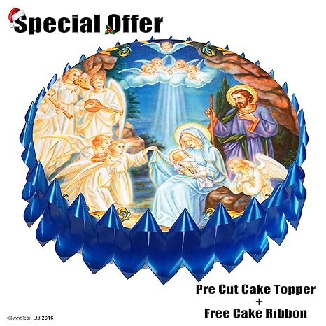 Christmas Nativity Cake Set R Db8 7 18cm Edible Wafer Rice